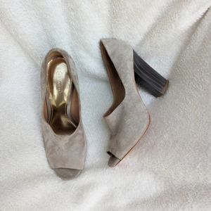 Coach Taupe and Charcoal Block Heel Shoes